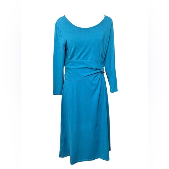 Lands’ End Teal Midi Style Easy to Wear Slip on Dress size 6-8 - Picture 1 of 8